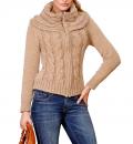 Woll-Strickjacke camel