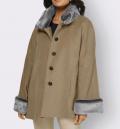 Wolljacke mit abnehmbarem Pelz-Imitat camel