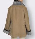 Wolljacke mit abnehmbarem Pelz-Imitat camel