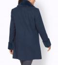 Wolljacke mitPelz-Imitat-Details marine