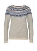 Wollpullover natur-blau-gemustert