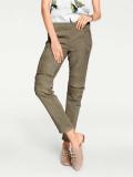 Ziegenvelourslederhose mit Reißverschluss khaki