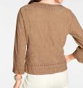 Ziegenvelourslederjacke mit Cut-Outs cognac