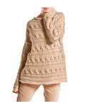 Zopfmuster-Pullover beige