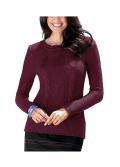 Zopfmuster-Pullover bordeaux