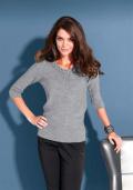 Zopfmuster-Pullover grau