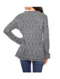 Zopfmuster-Pullover grau