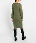 Zopfmuster-Strickkleid khaki